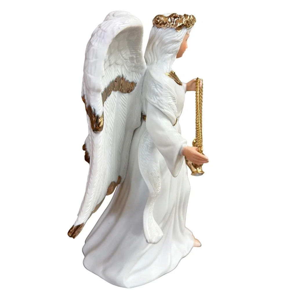 Vintage Traditions Porcelain Angel Figurine, Gold Censer, Hand Painted Box